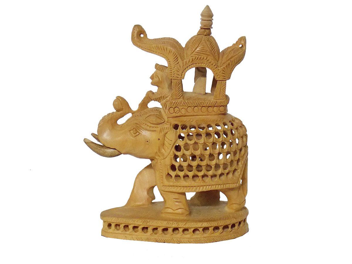 Indian Handicraft on Wood- Wooden Elephant Chariot