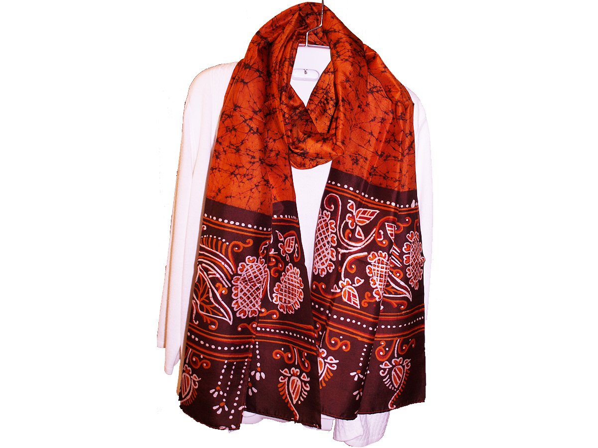 Designer Orange Silk Scarves for Women Orange Scarves Craft Montaz