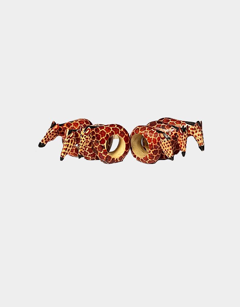 African Safari Giraffe Napkin Rings, Kenya
