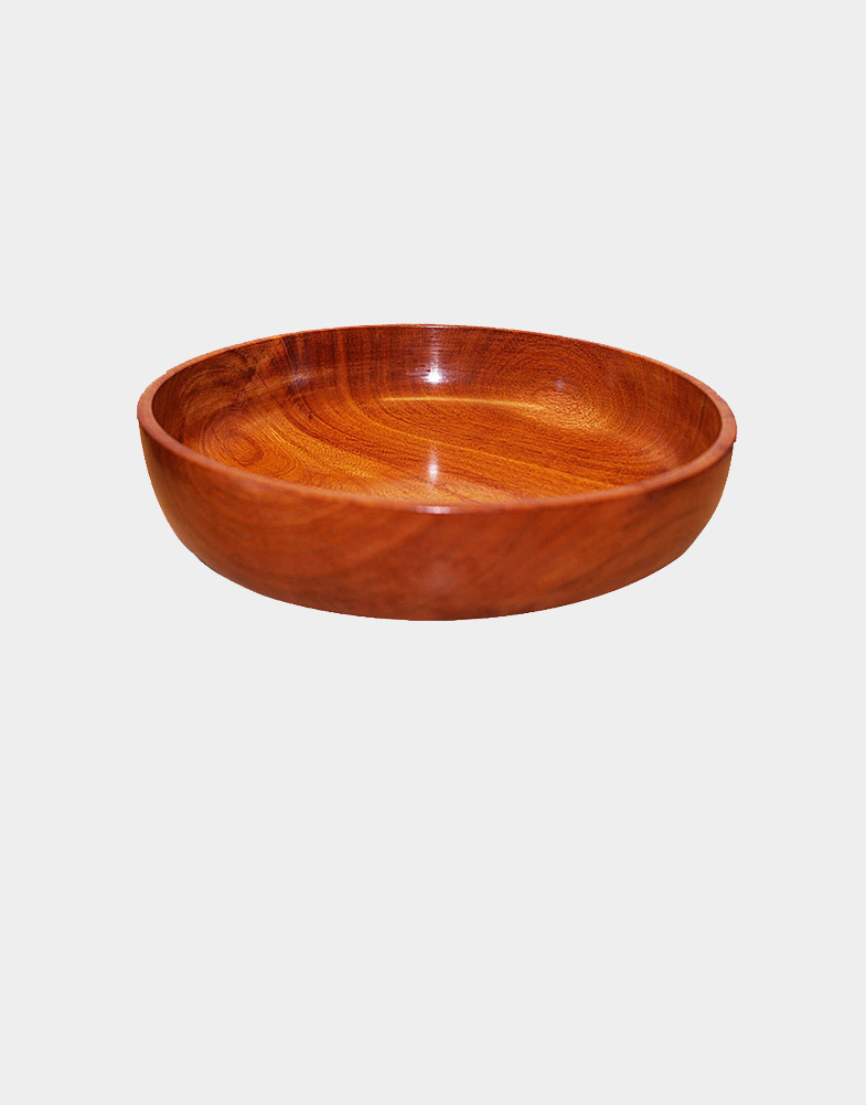 Wooden Flat Serving Bowl
