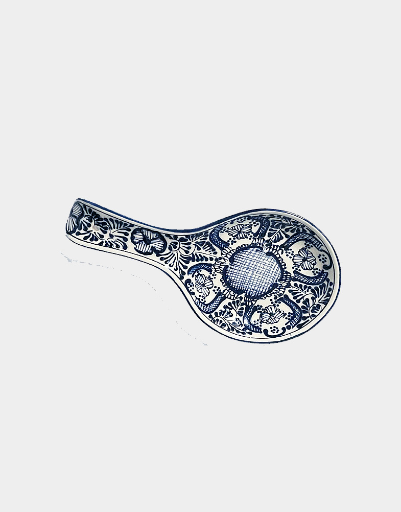 Mexican Blue Pottery Spoon Rest