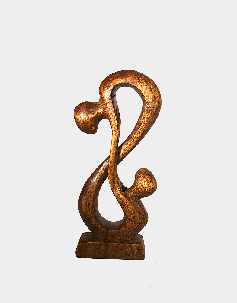 Playful Romantic Couple - Bali Wood Carving