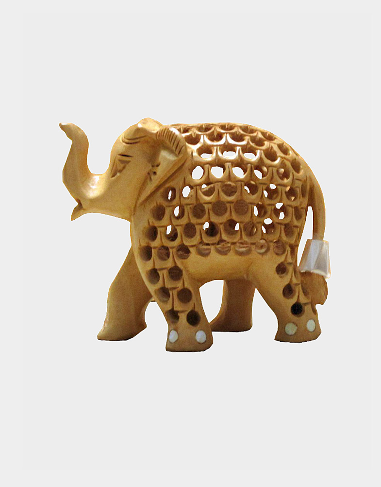 trunk-up-elephant Lucky Trunk Up Elephant Wooden Sculpture