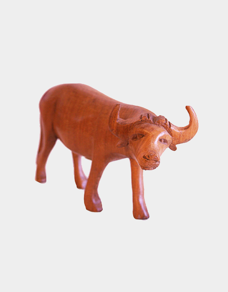 African Buffalo Wood Sculpture
