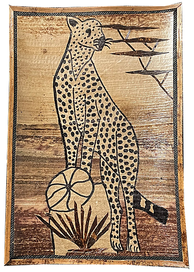 African Banana Leaf Wall Art - Cheetah