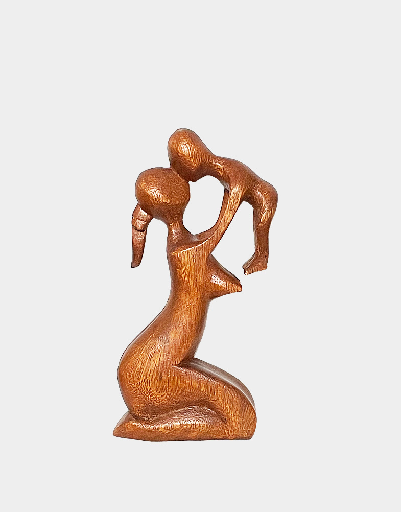 Mother & Child Wood Sculpture