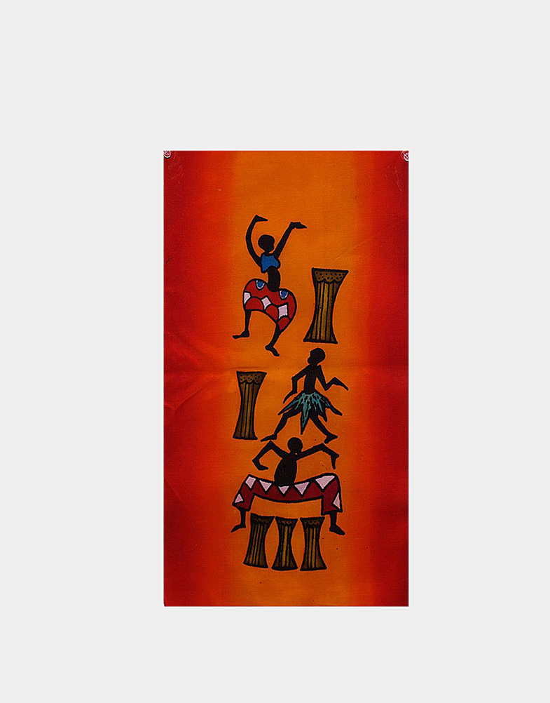 Shop an original African batik art piece for your wall decor with free shipping. Done on fiery orange colored base, this unframed wall mount from Africa depicts the tribal dancers of the country.