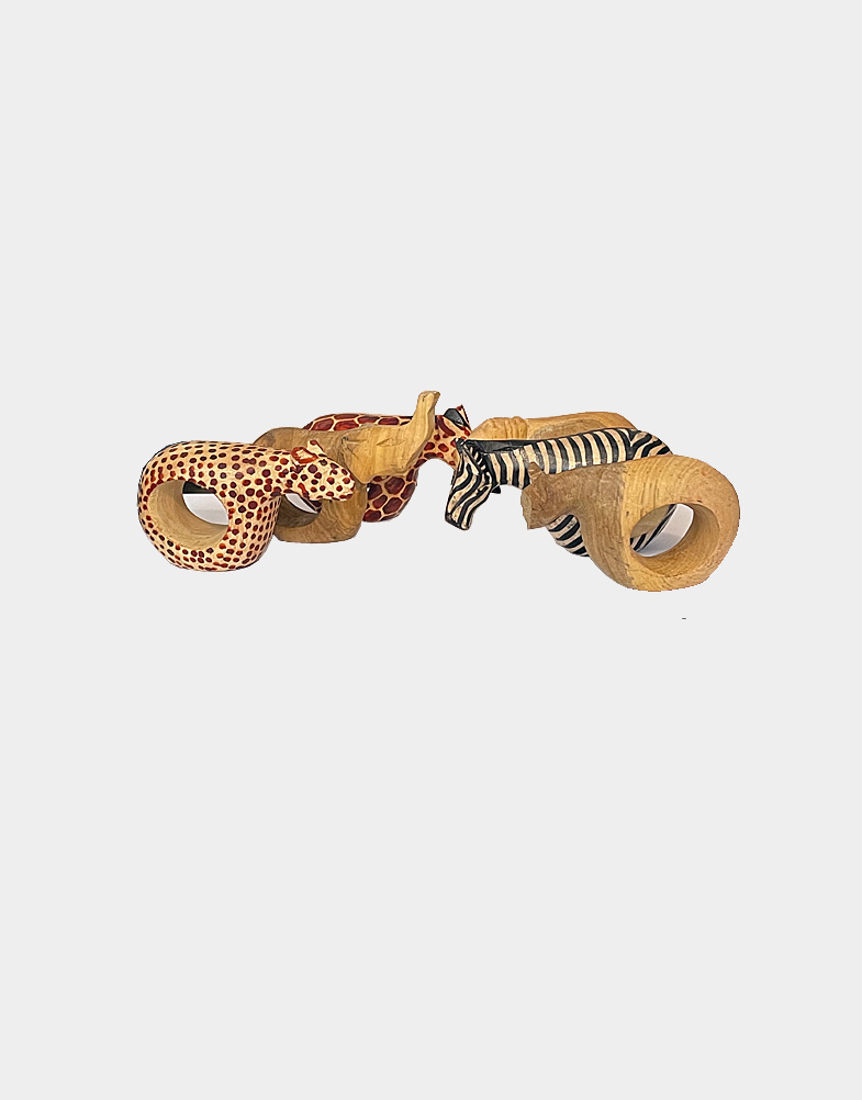 animal napkin rings set of six-b