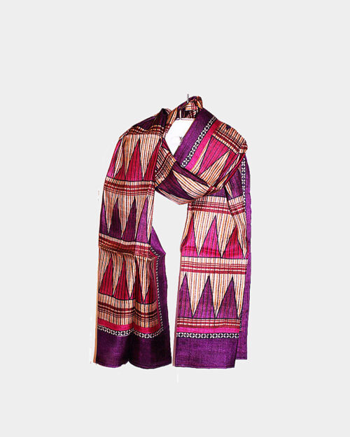 Block Printed Silk Scarf, Lightweight Silk Scarf