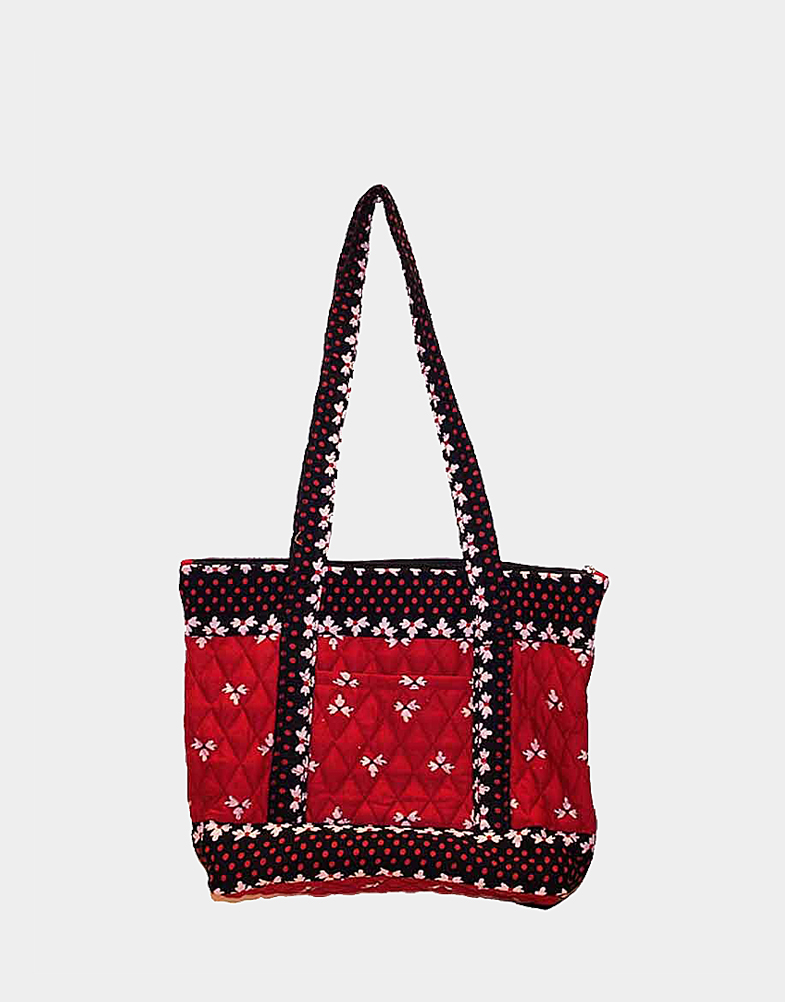 An everyday use cotton tote bag from India. These large tote bags can hold almost anything for your regular usage. These colorful fair trade bags are fully handmade.