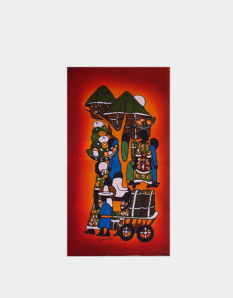 The lush beauty of the African marketplace is captured beautifully in this hand-crafted African batik art. Made in Burkina Faso. Free shipping at Craft Montaz.