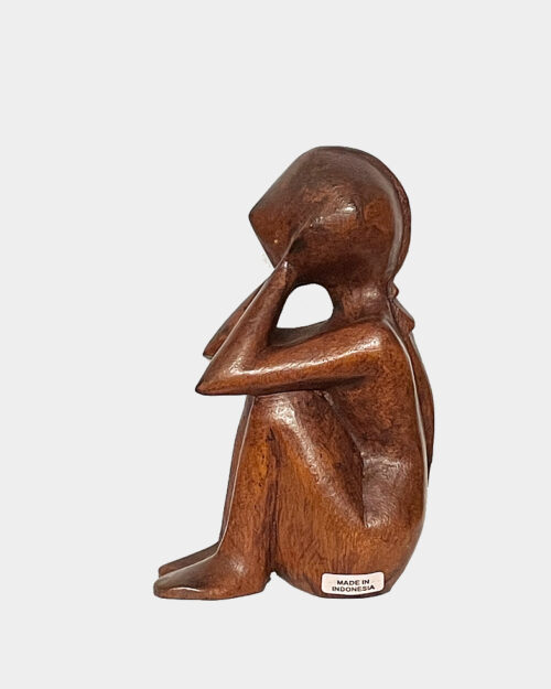Wooden Thinker Statue