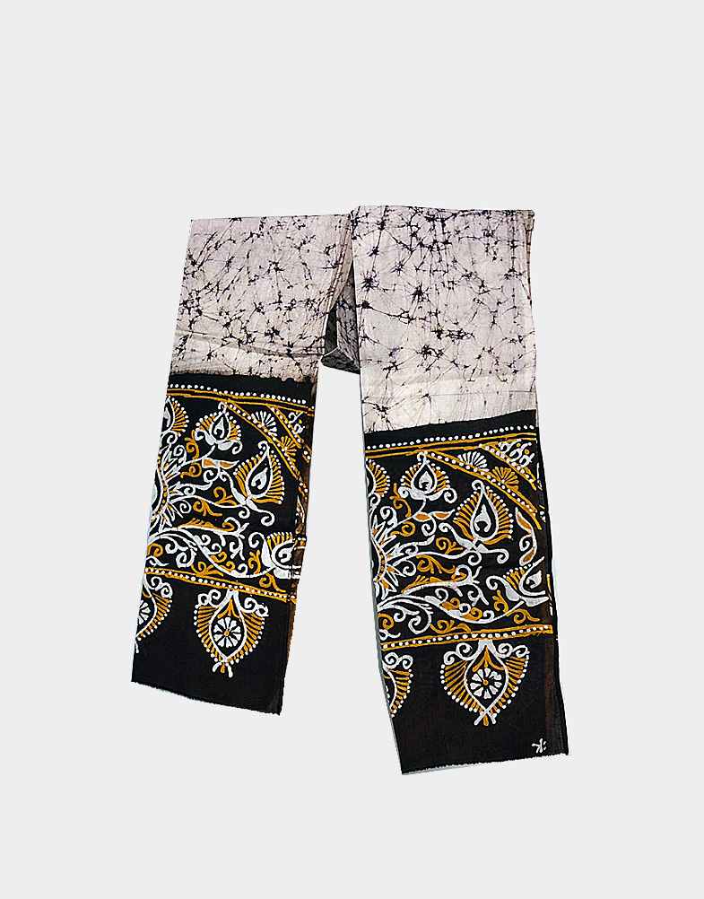 batik scarves -grey and black-a