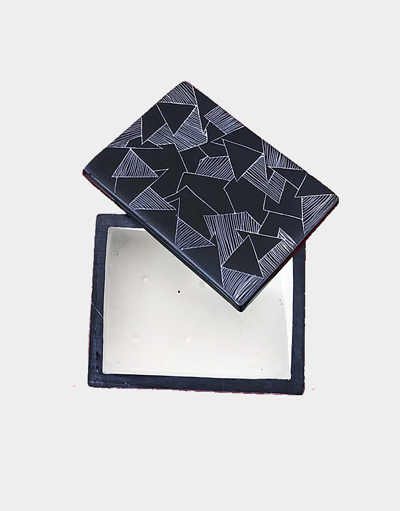 black rectangular stone box-c