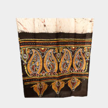 cream batik silk scarf-b