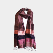 Chocolate Muga silk scarf-b