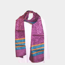 Maroon Silk Scarf Block Printed Maroon Silk Scarf