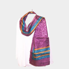 Magenta printed silk scarf-b