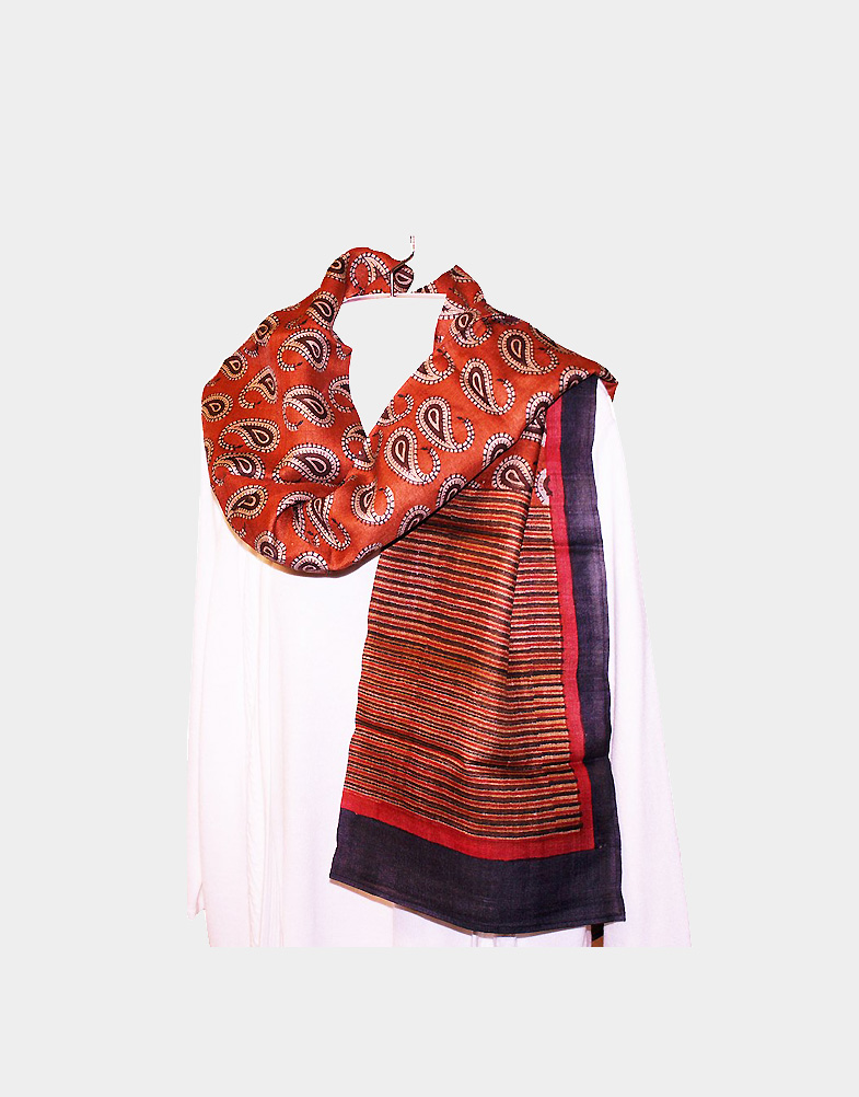 ornage kalka silk scarf-b