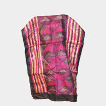 pink black stripe silk scarf-b