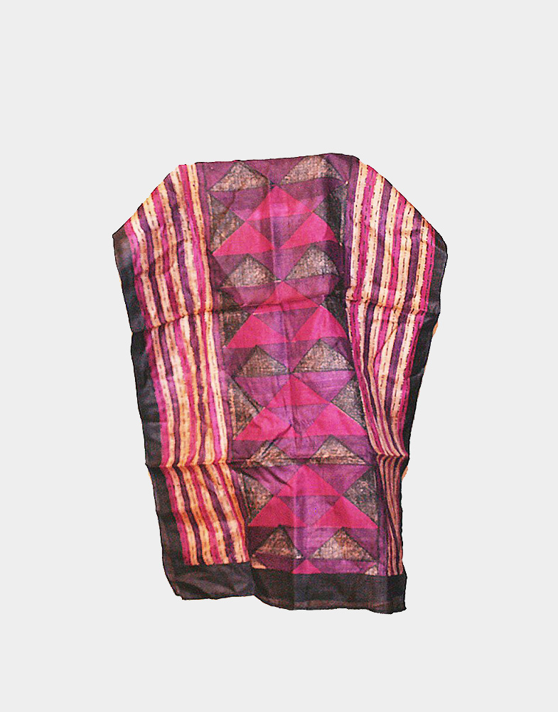 pink black stripe silk scarf-b