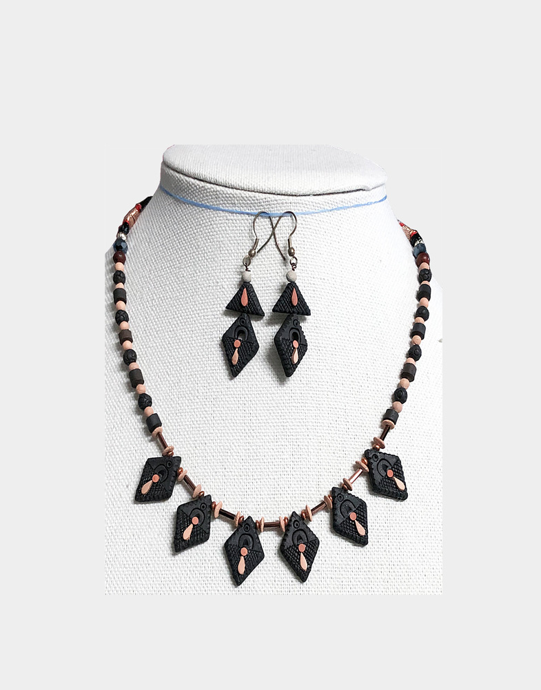 Black Terracotta Jewelry set-1a
