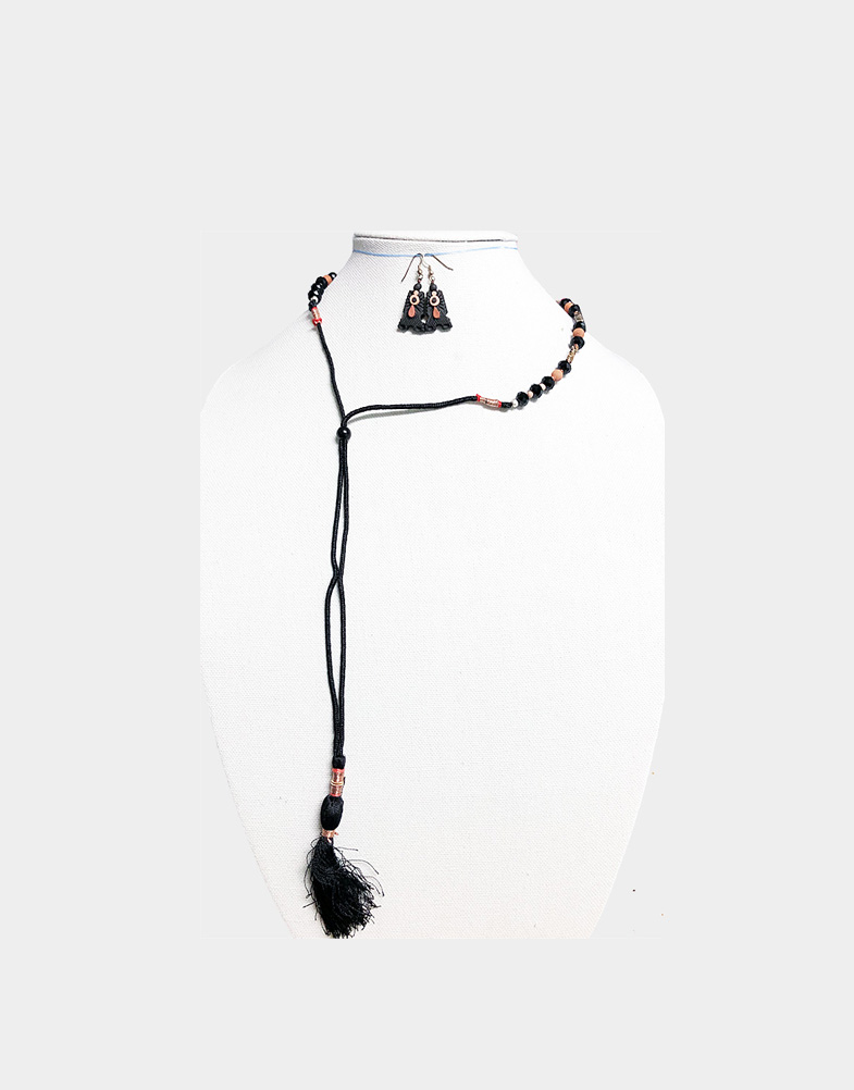 Black three pendant jewelry set-c