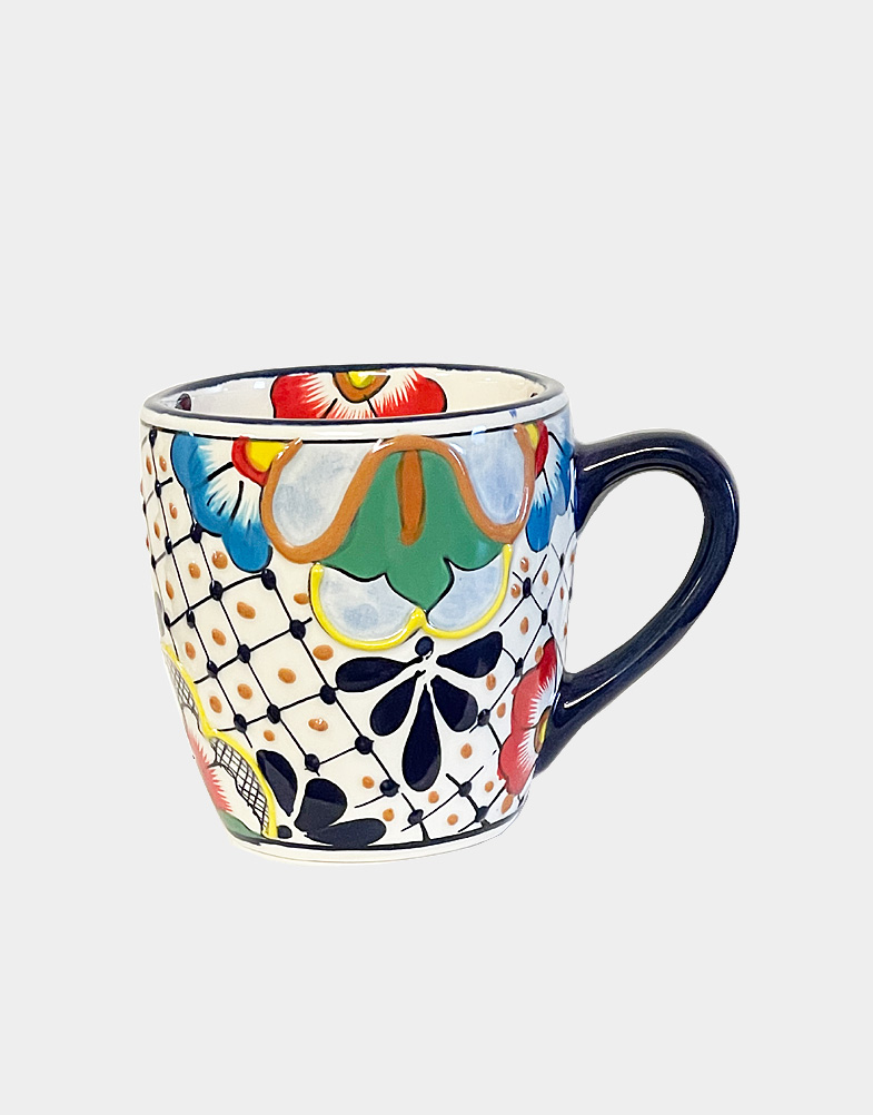 These traditional Mexican pottery mugs are crafted and hand painted by artisans in Mexico and each piece is gorgeous, yet very functional. Microwave safe. Buy now.