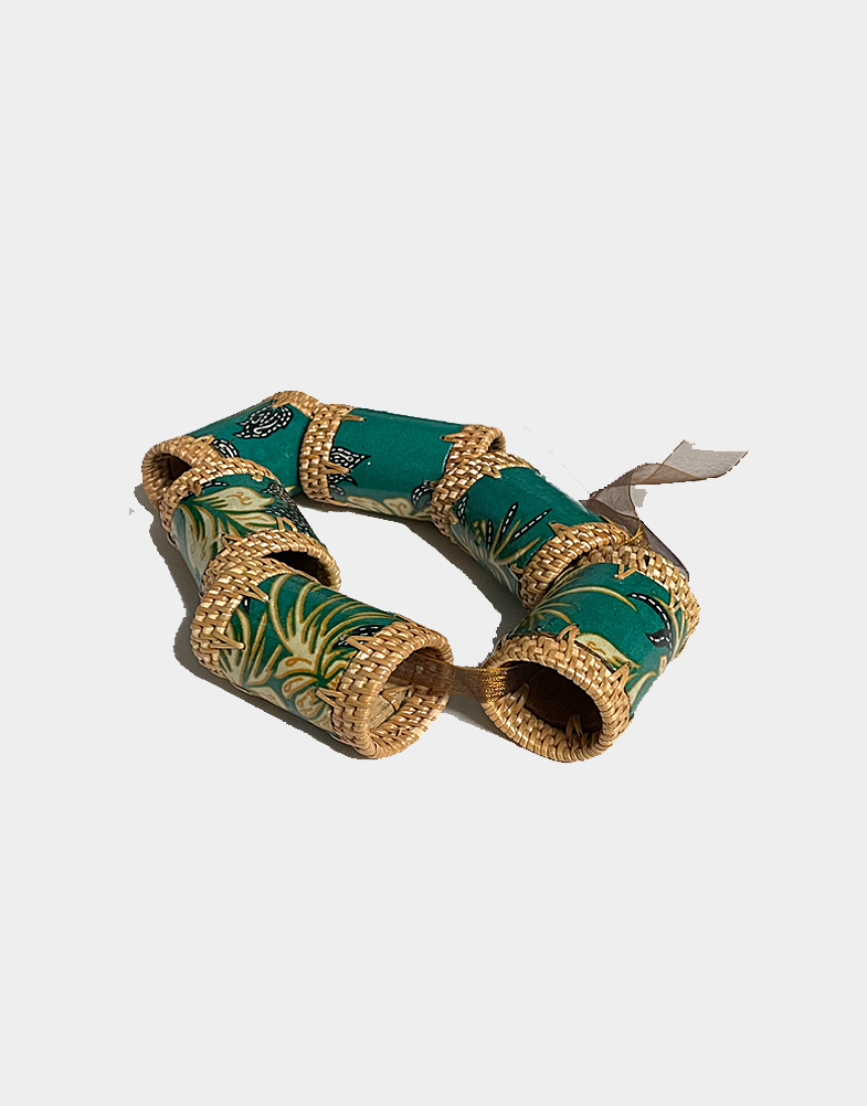 Green cane napkin rings