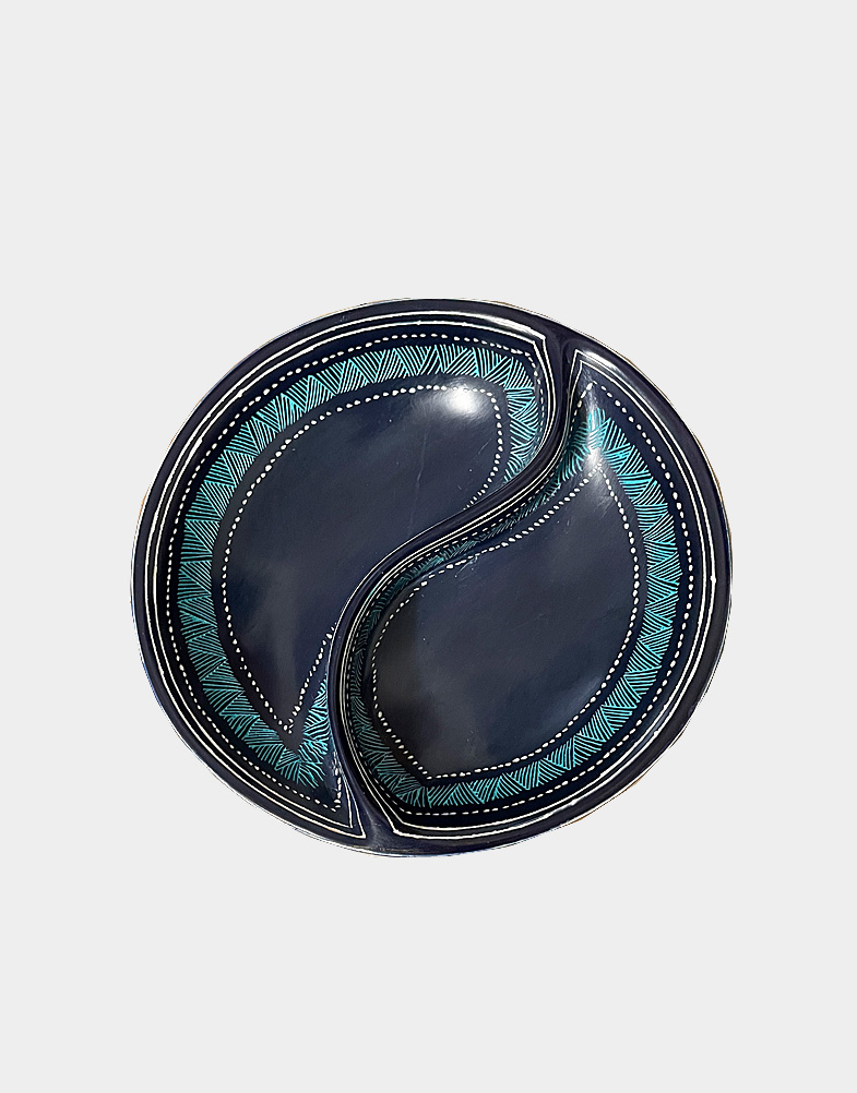 blue divided stone plate-s