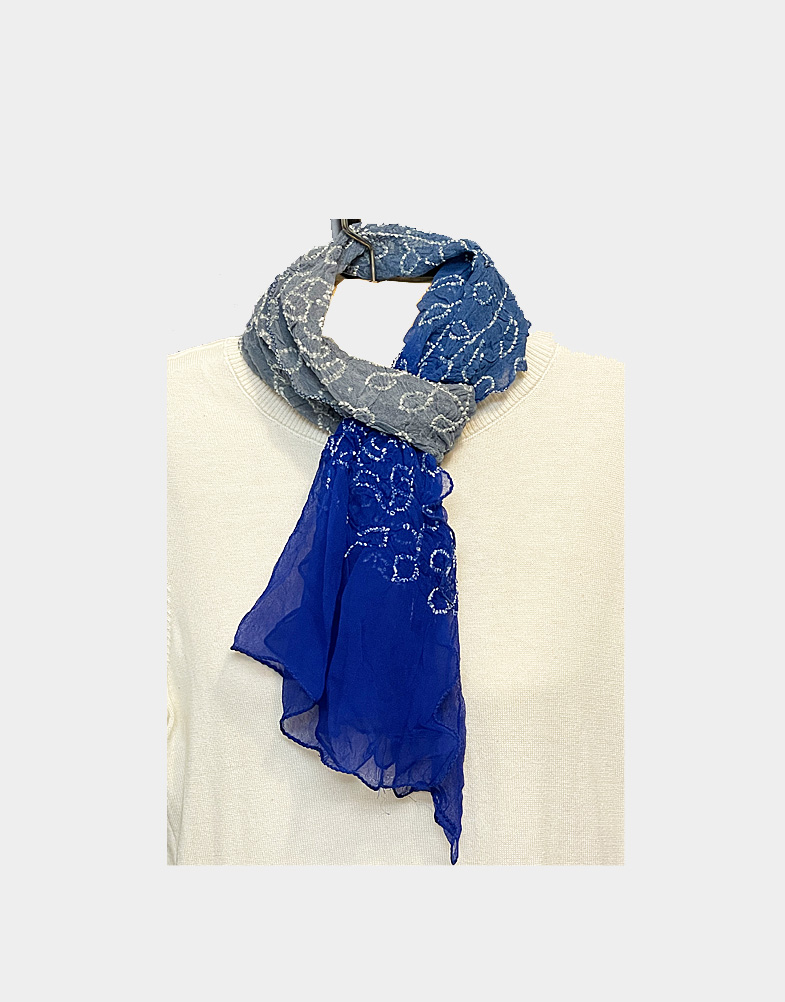 grey-blue georgette tie n dye scarf-a
