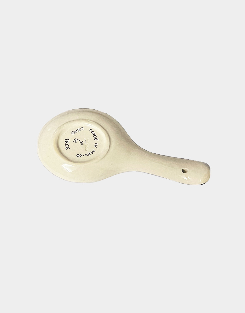 mexican blue pottery spoon rest-b