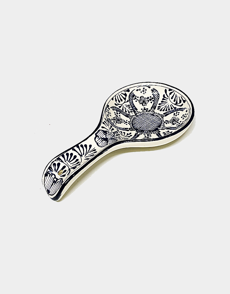 mexican ceramic blue spoon rest