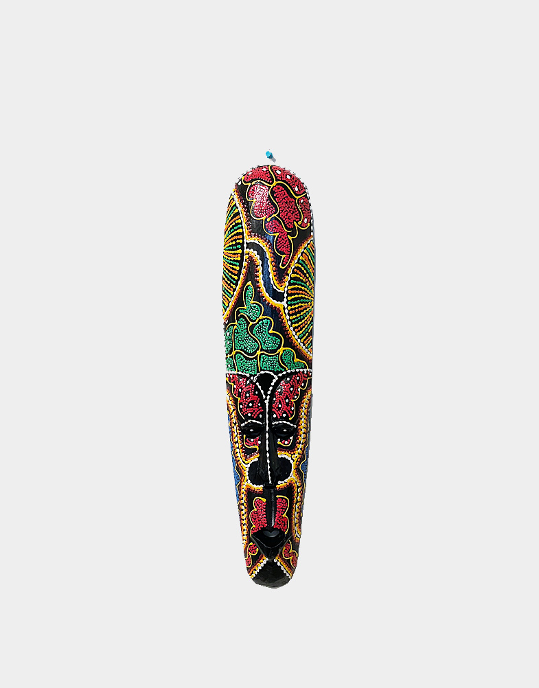 Tribal Aboriginal Art Decor dotted Wood masks from Bali, Indonesia. These masks are hand carved & hand painted on aboriginal wood by Artisans in Indonesia. Buy!!