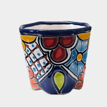 talavera plant pot blue lip1-a