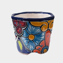 talavera plant pot blue lip1-b
