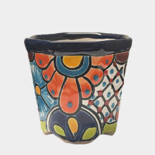 talavera plant pot blue lip2-a