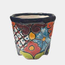 talavera plant pot blue lip2-b