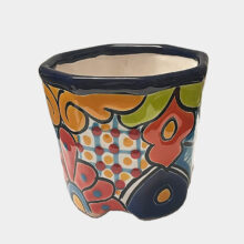 talavera plant pot blue lip3-b