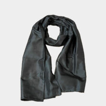 Black pure silk scarf-a