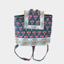 blue quilted back pack-a