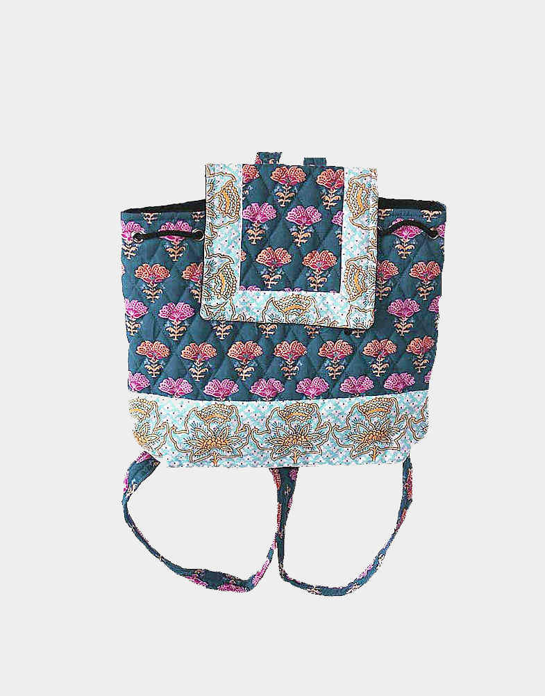 The Quilted Cotton girls Backpack is made from soft cotton print, quilted, with zipper pocket. These fair trade bags can be used for more casual occasions.