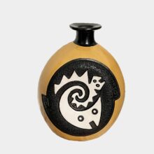 chulucanas yellow lipped pottery vase-a