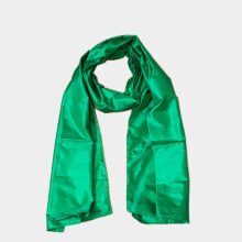 green pure silk scarf-a