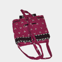 red quilted back pack