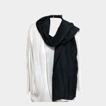 solid balck scarf-b