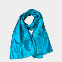 turquoise blue pure silk scarf-a