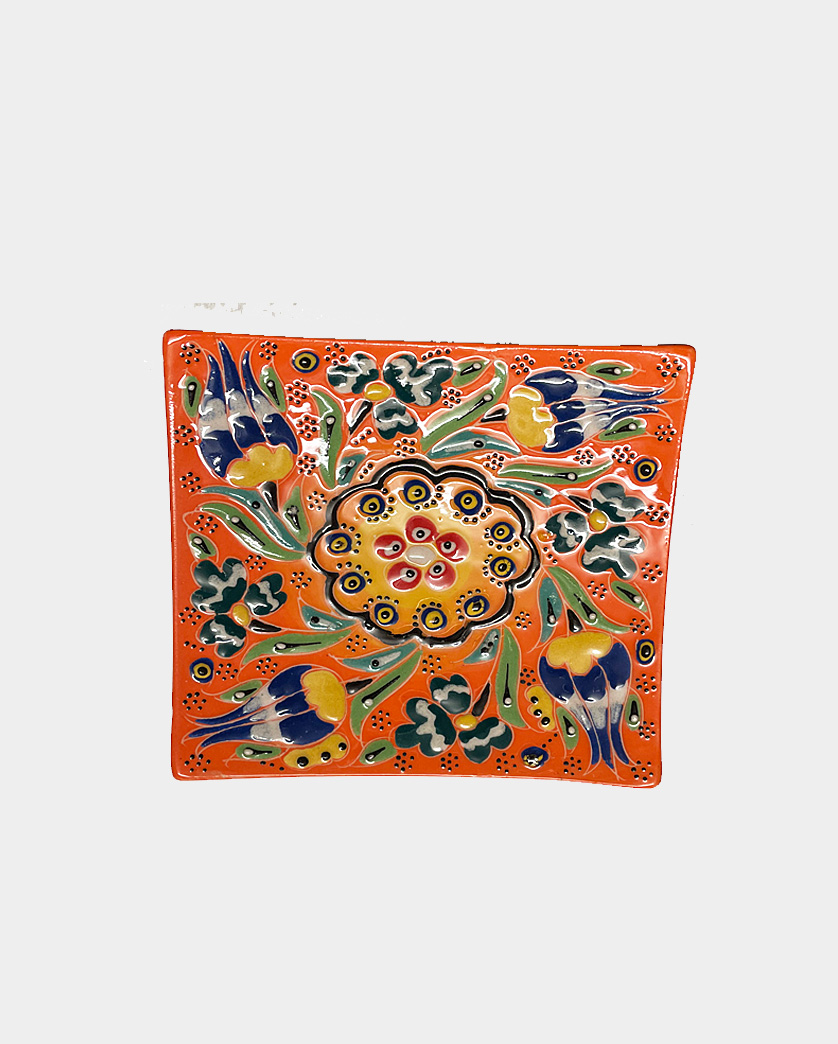 square relief snack plate 4-a