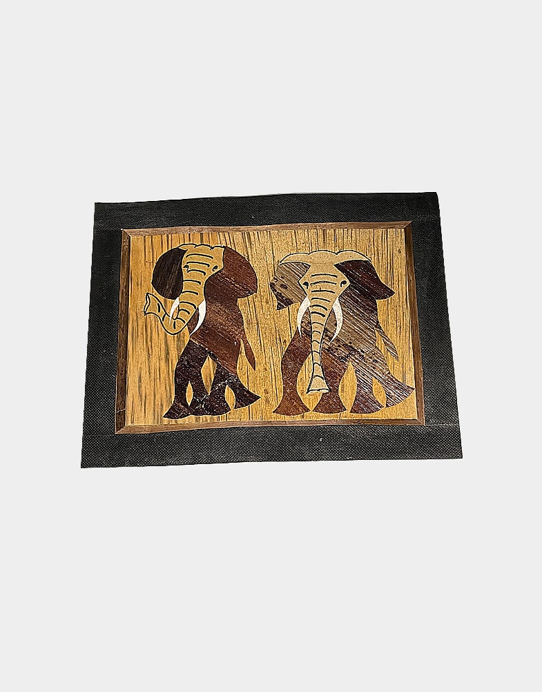 Banana leaf painting-African elephants