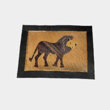 Banana leaf painting-African lion
